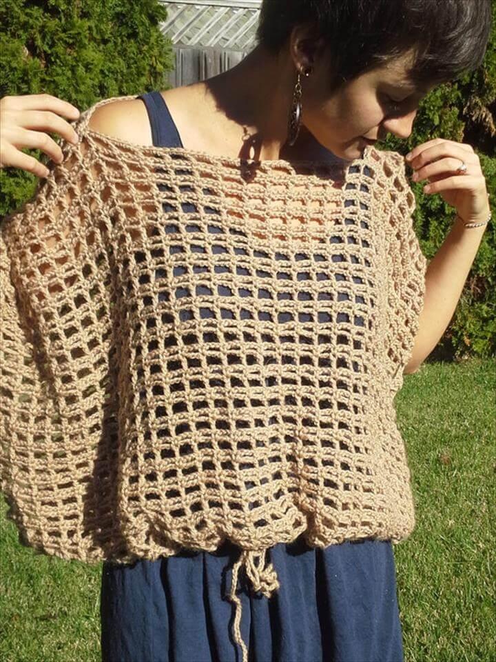 Crochet Poncho Sweater Pattern