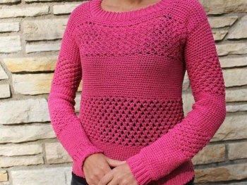 crochet a sweater - raspberry stich stripes