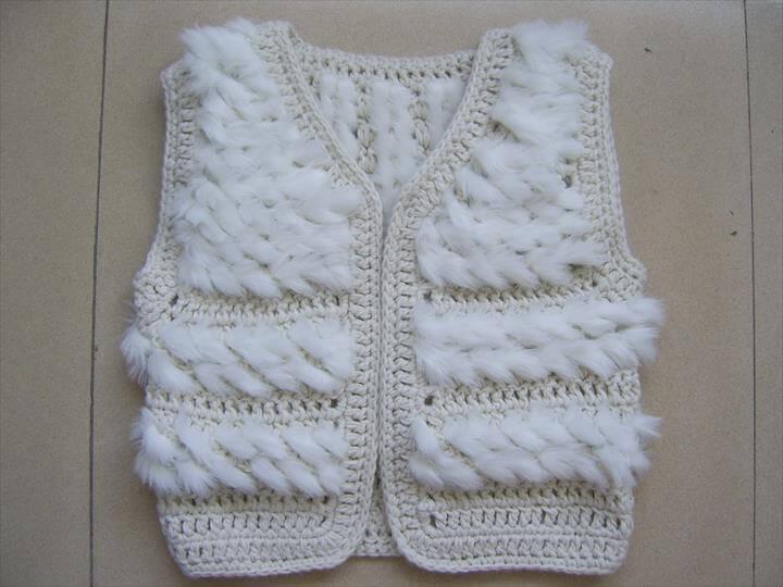 of white crochet vest