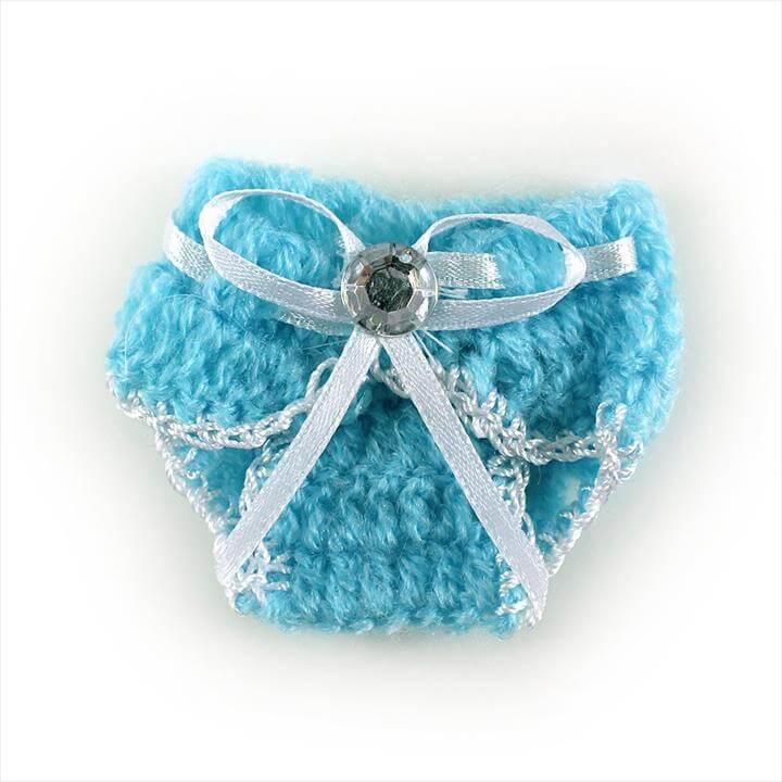 Knit Crochet Baby Diaper Baby Shower Decoration Favor