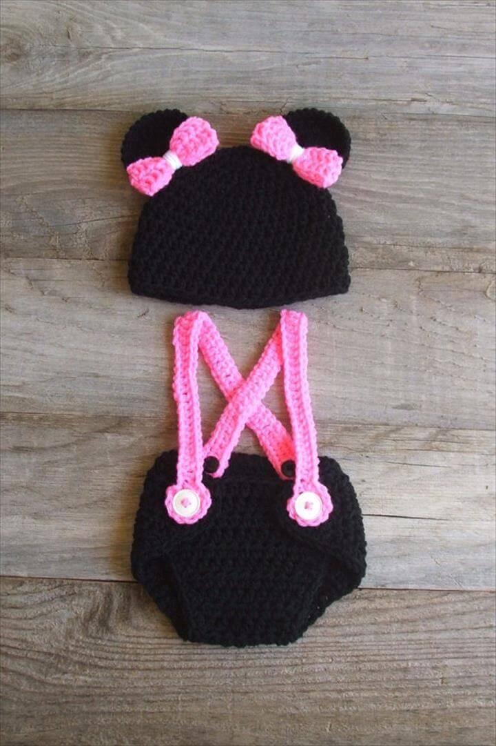 Knit Disney Baby Mouse Diaper Cover Set