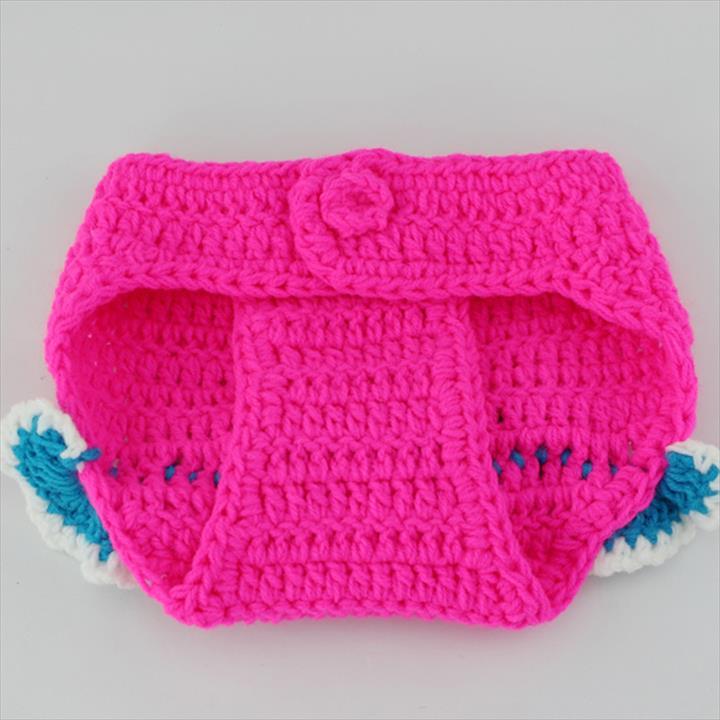 New Crochet Baby Costume Set Knit Baby Girl Hat + Diaper Outfit Photography Props Newborn