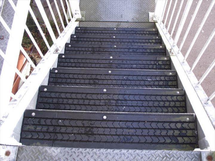 Reuse Old Tire for Stairs tirestairs