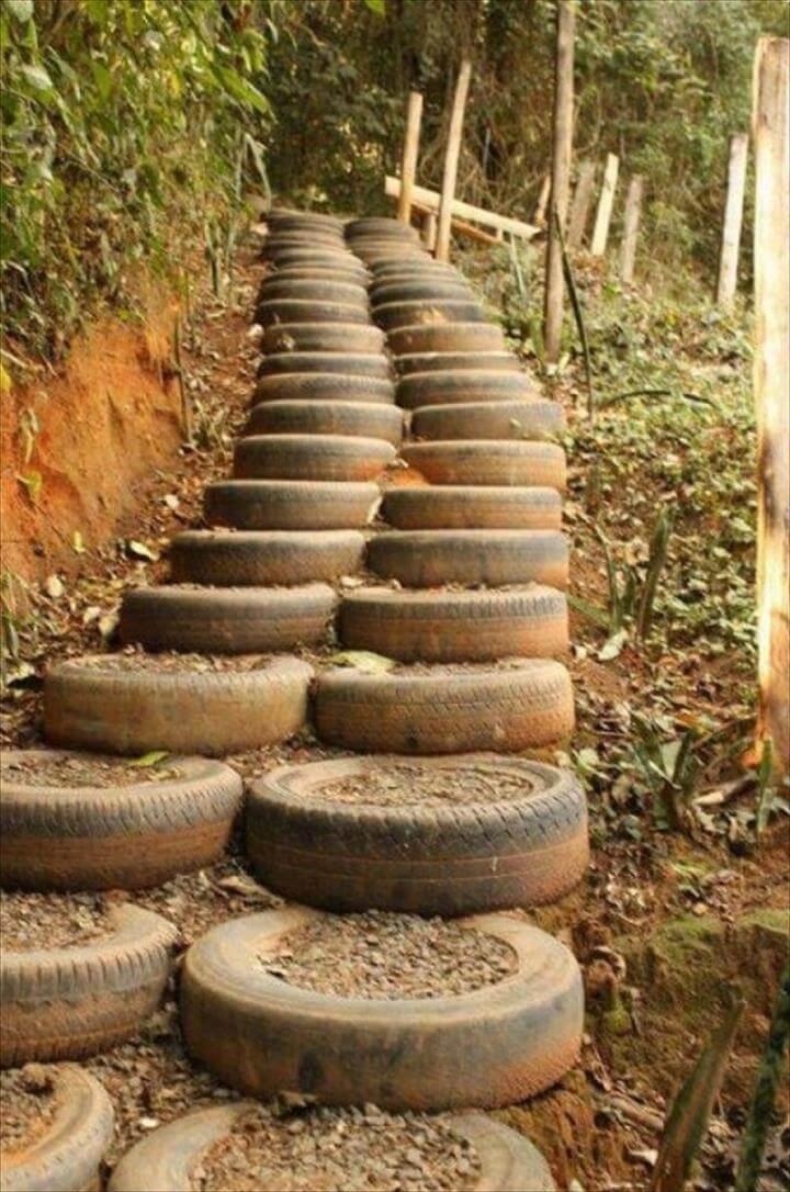 Got any old tires laying around, then take a look at these DIY ideas for recycling those tires rather than taking them to a landfill or tire recycle center.