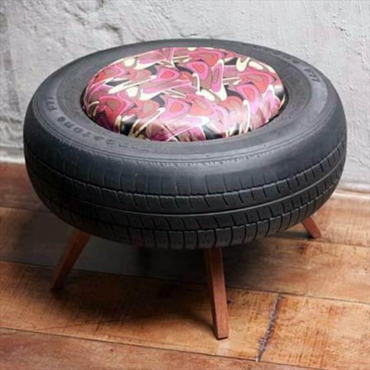Recycled tire Sofa,Used tires on a stool 100 DIY furniture from car tires - tire recycling