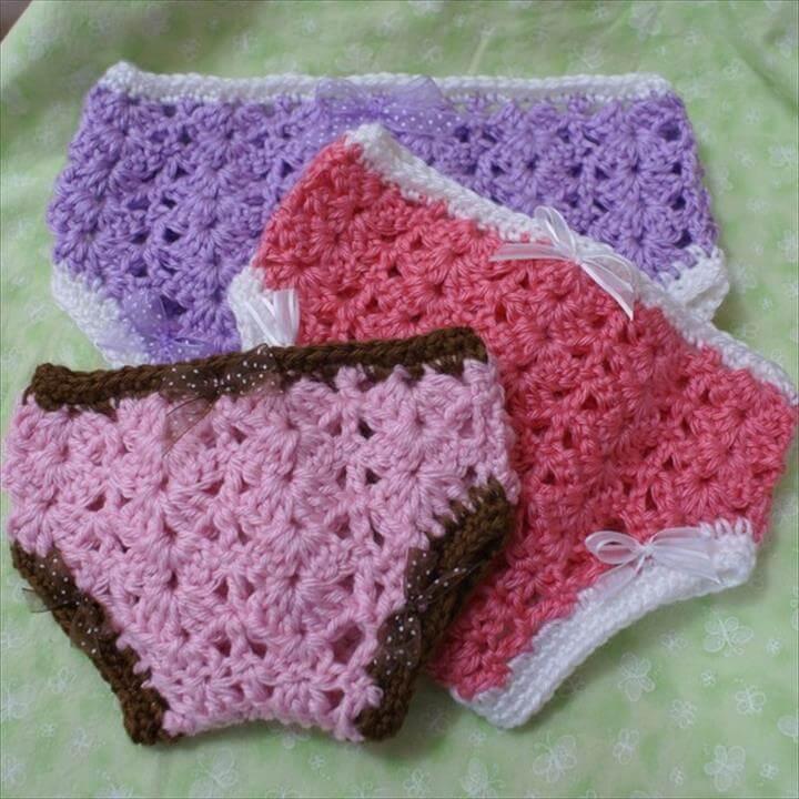 Crochet Pattern for Princess Diaper Cover sizes