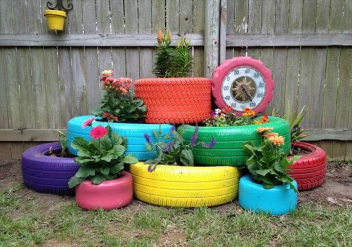 Recycled Tire Garden Planter