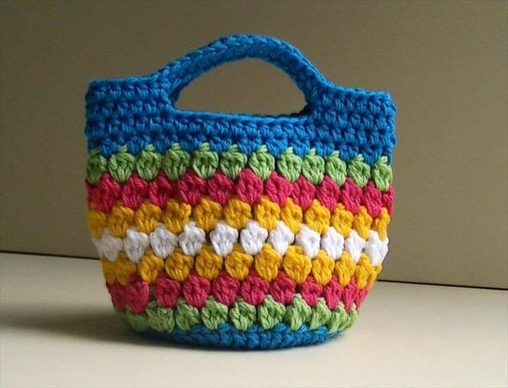 Cluster Stitch Bag Crochet Tutorial
