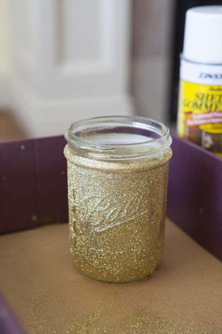 DIY Glitter Mason Jar