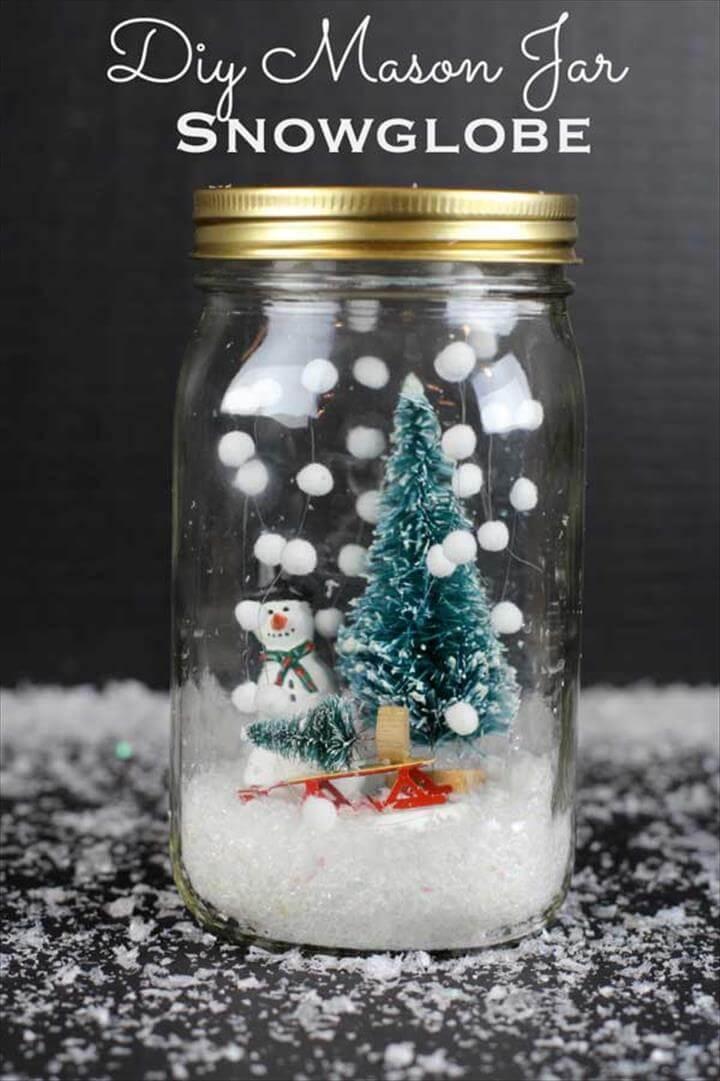 snow mason jar