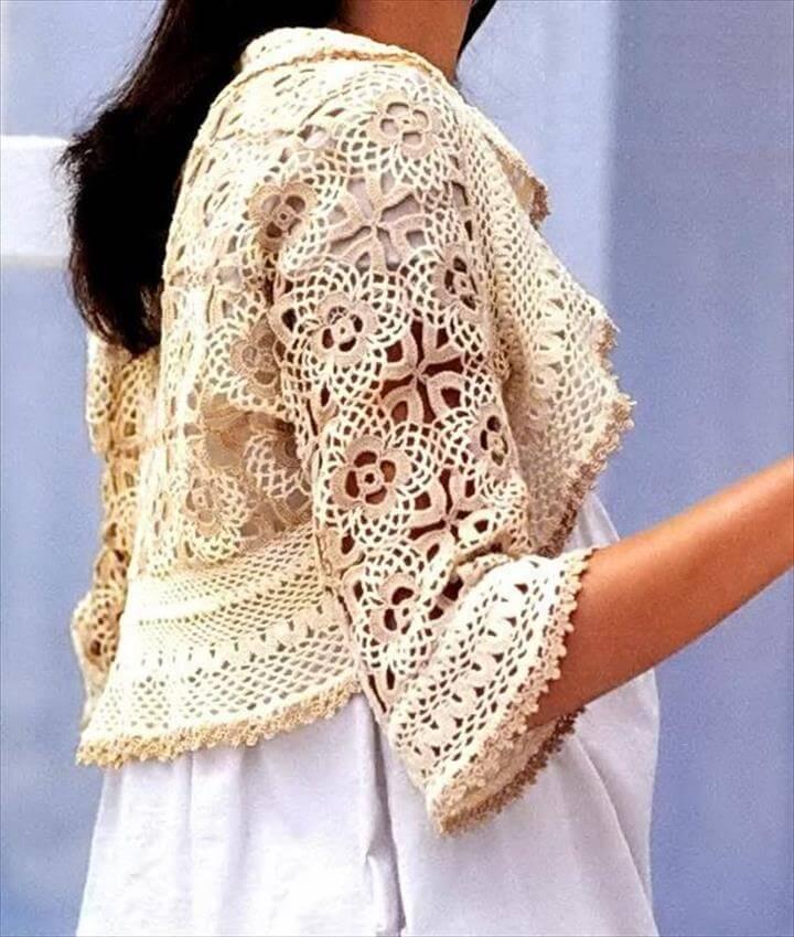 Crochet Free Pattern Of Wonderful Shrug For Women
