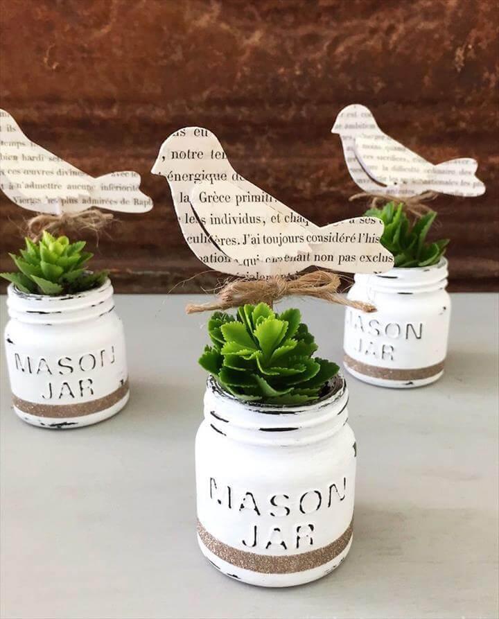 DecoArt Chalk Paint Mini Mason Jar Planters