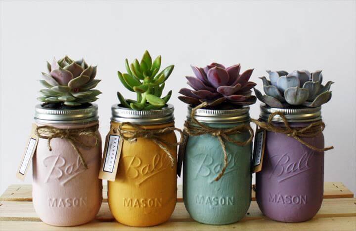 DIY mason jar planters