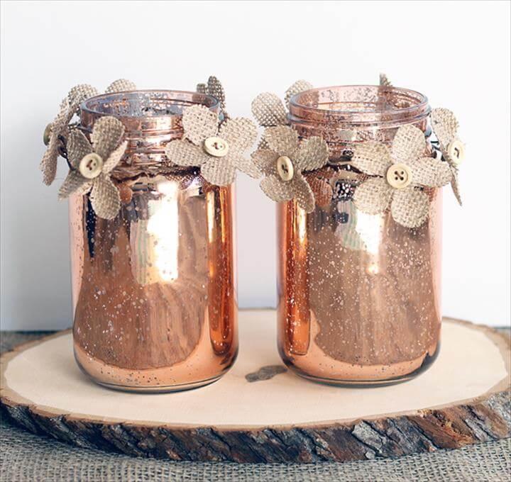 This copper mason jar centerpiece is perfect for weddings and other events! You can make