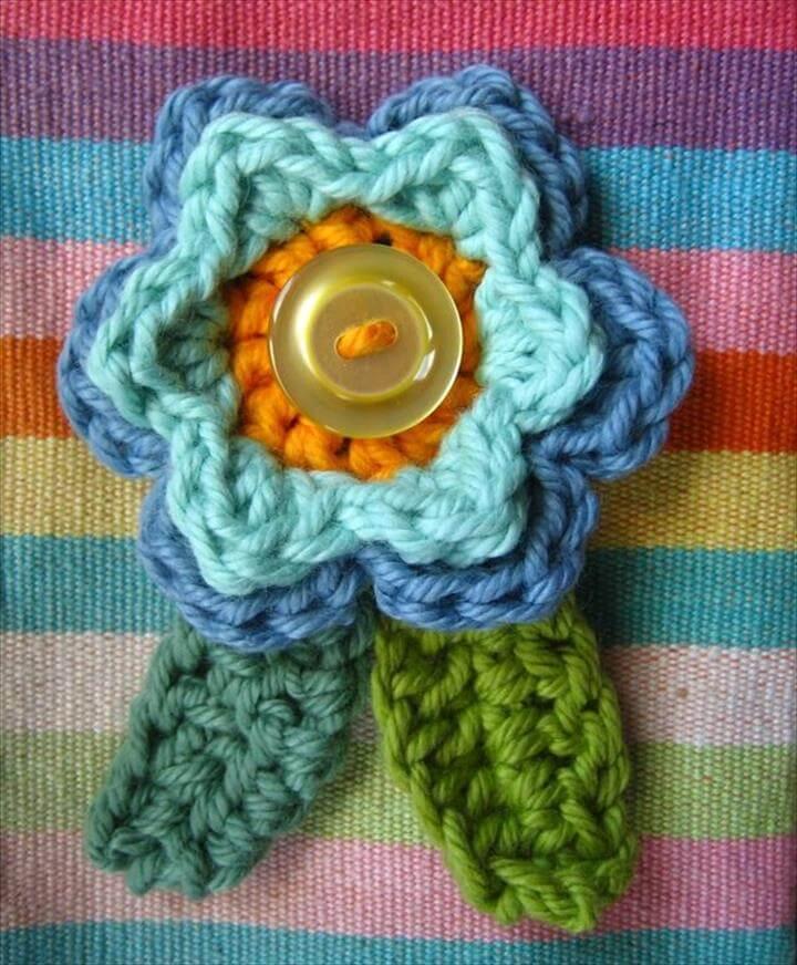 Crochet Flowers and Leaves