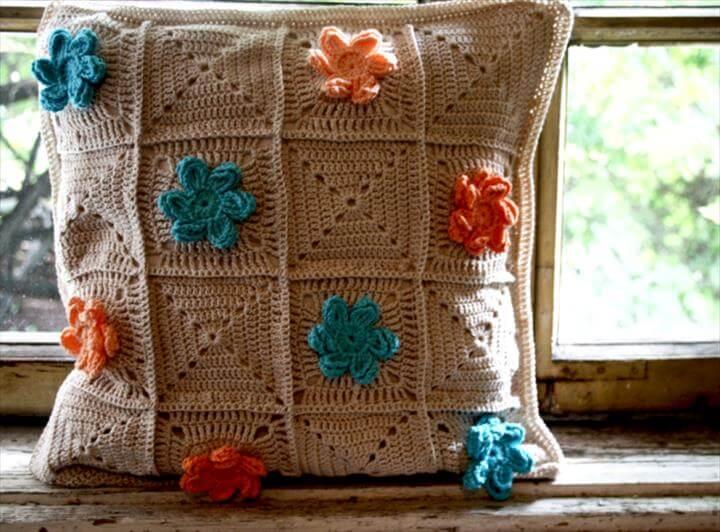 Crochet Homecrochet-flower-pillow