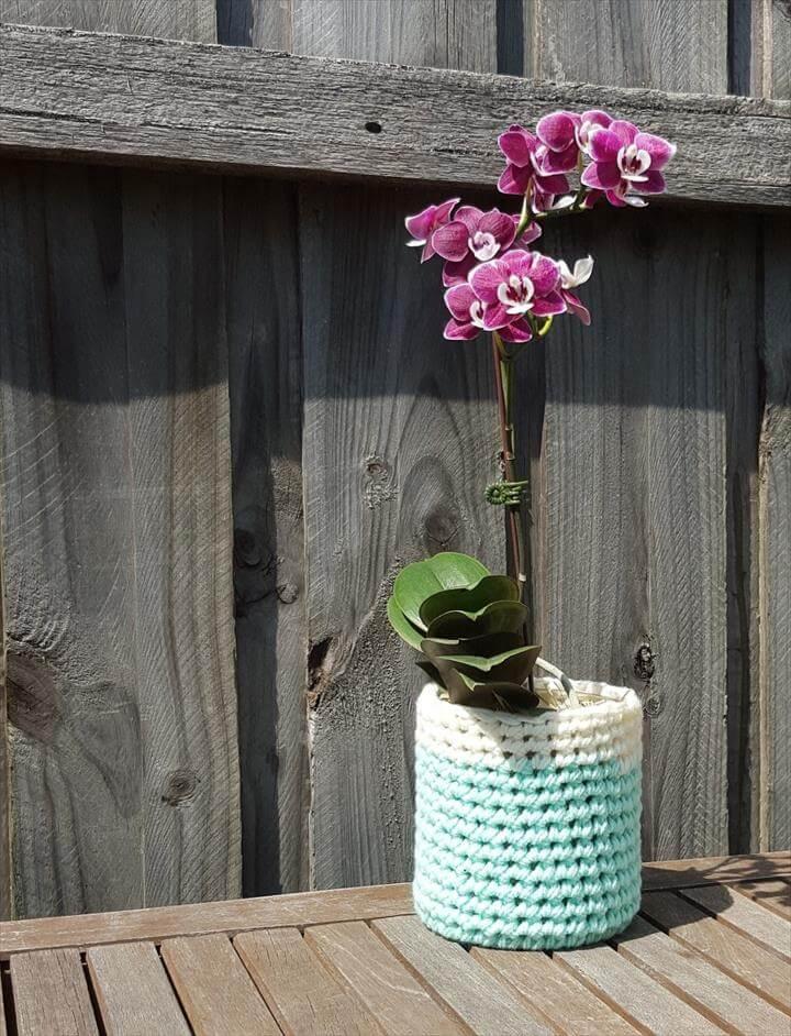 Image result for crochet flower pot Crochet Flower Pot 