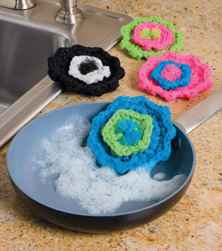 Crochet Flower Scrubbies