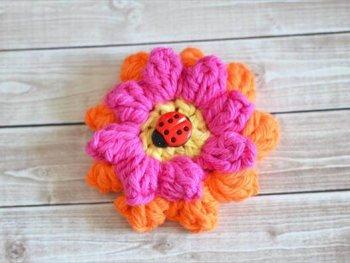 Crochet Popcorn Flower - Free Pattern & Photo Tutorial
