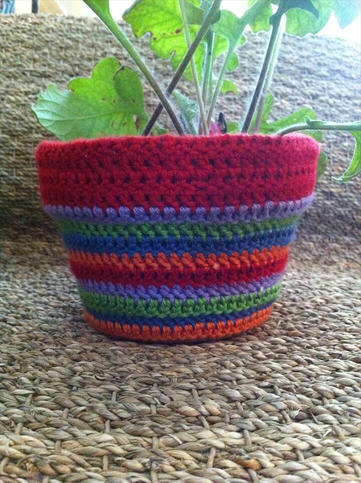 Crochet Flower Pot Cozy