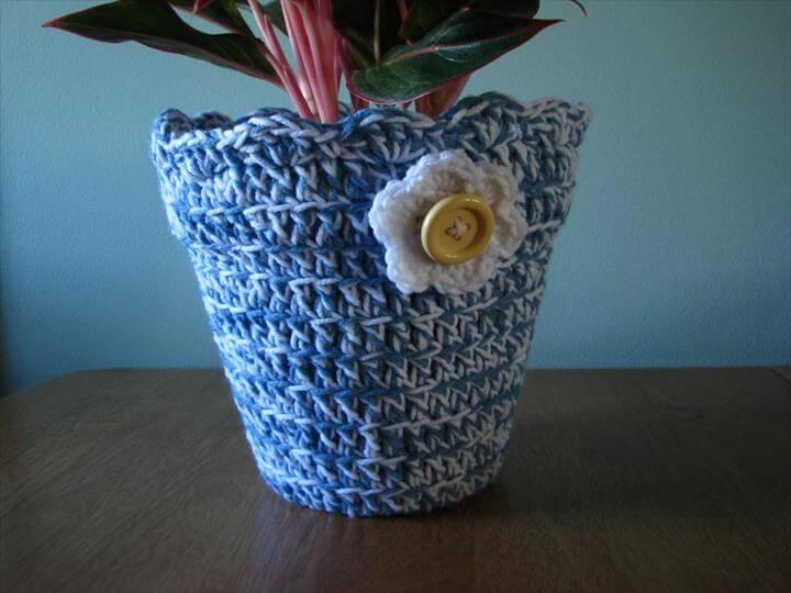 Flower Pot Cover, Crochet Flower Pot Cover, Personalized Flower Pots,Plant Pot Cover,Indoor Plant Holder, Outdoor Plant Holder,