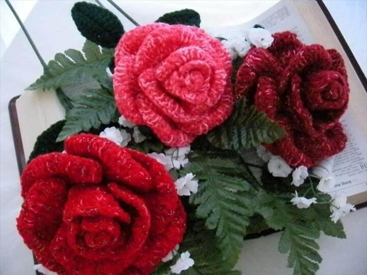 Crochet Bouquet Rose Pattern