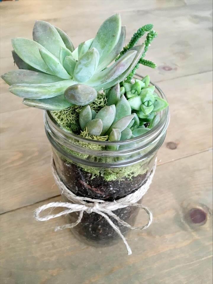 planter from a mason jar