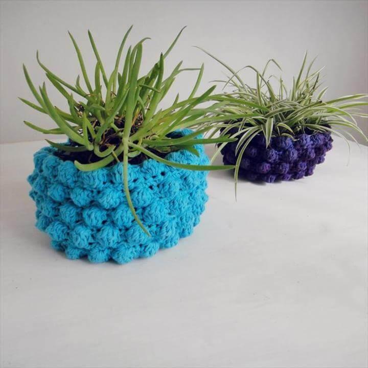 Pot Holder Basket Bubble Crochet Pattern