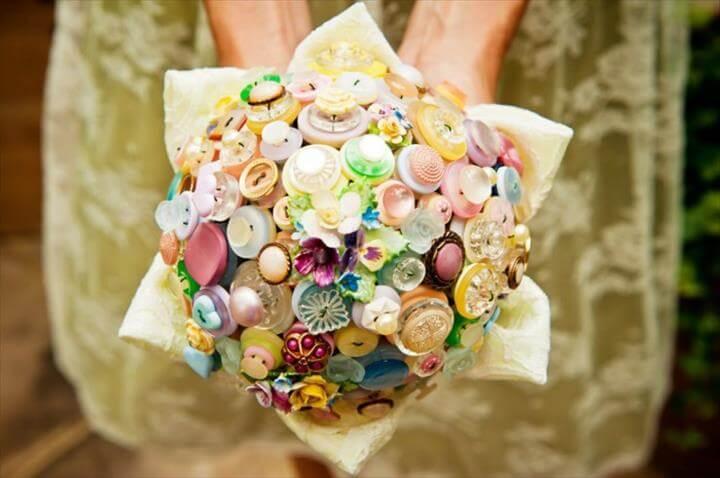 wedding wedding bouquet of diy idea wedding dress buttons