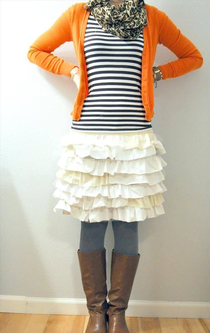 A Ruffle Skirt from an Old T shirt 