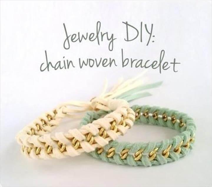DIY Chain Woven Bracelet