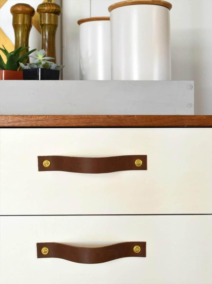DIY Leather Drawer Pulls - Houseologie for Designer Trapped