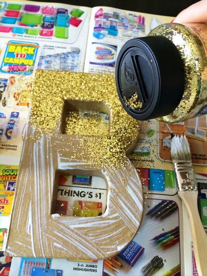 Gold Glitter Paper Mache Letter Tutorial