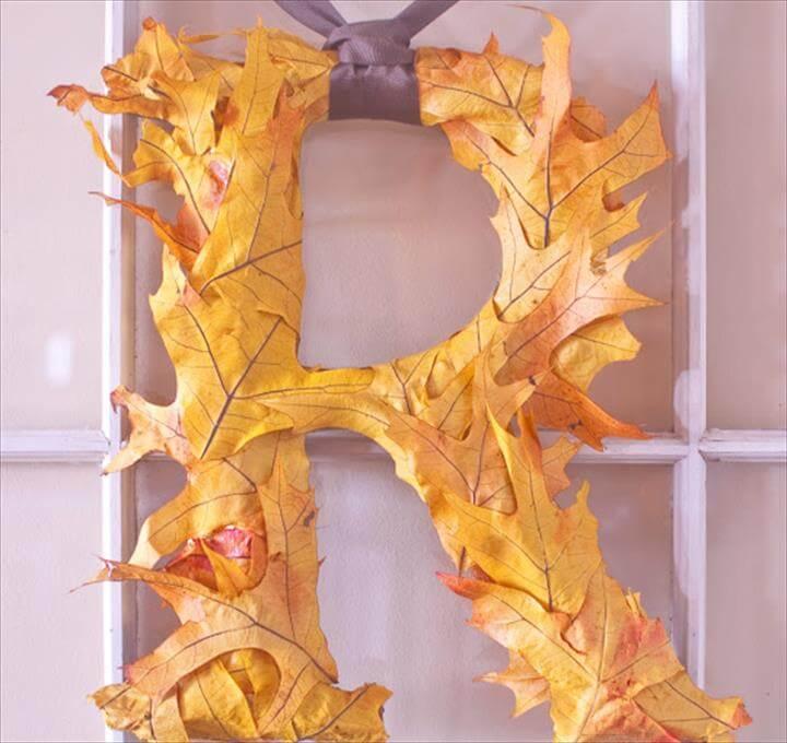 leaves covered letters