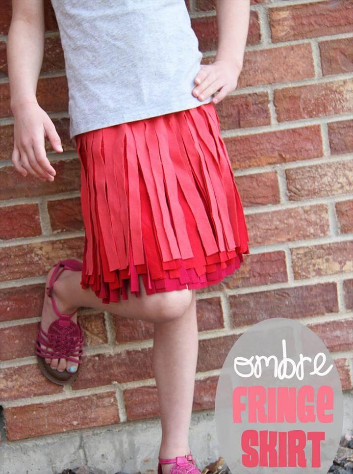 Ombre Fringe Skirts Made From Old Shirts