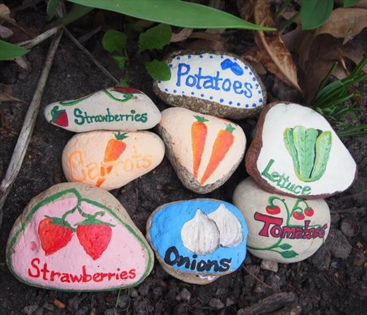 Painted Rock Garden Markers