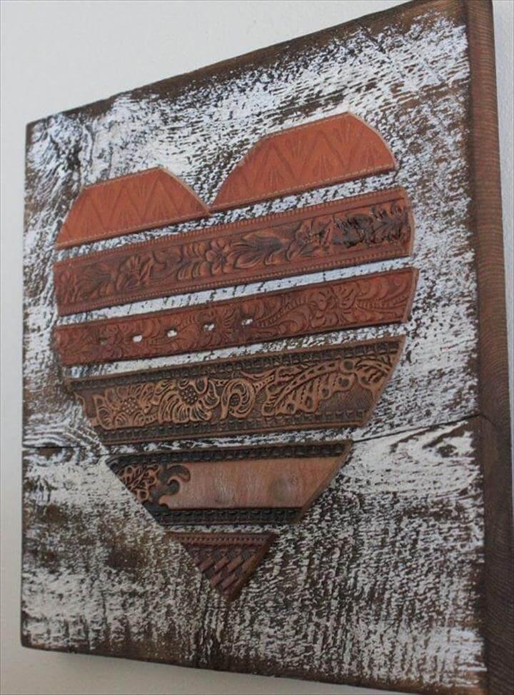 Rustic Leather Heart Wall Art