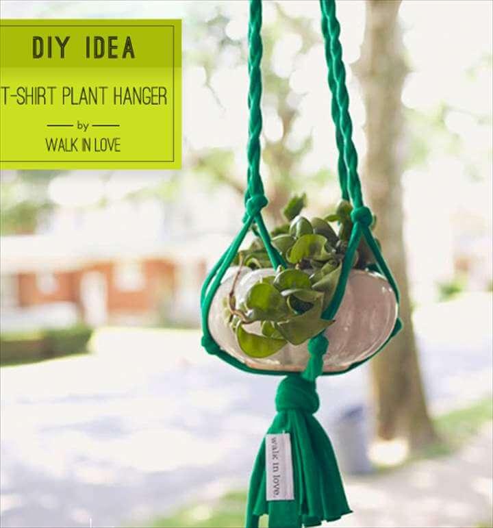 DIY: T-shirt plant hanger