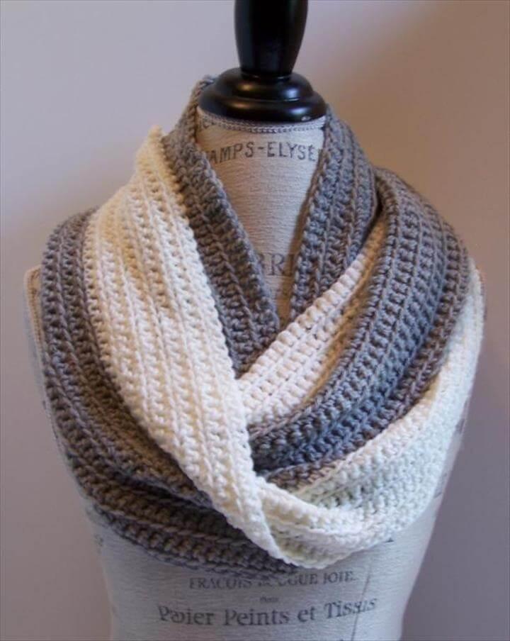 beginner crochet infinity scarf pattern