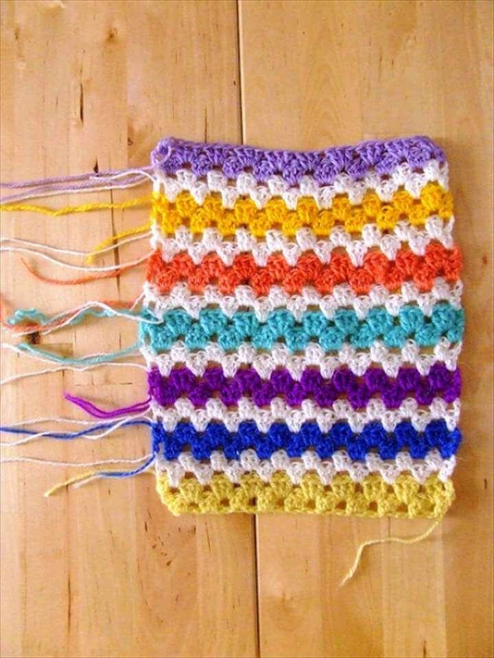crochet granny stripes