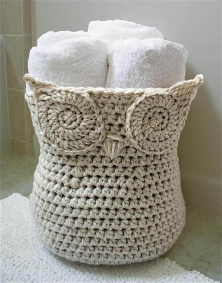 crochet owl basket | crochet patterns for beginners