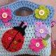 Girls Bag / Purse With Ladybug And Flowers , Crochet Pattern PDF,Easy, Great For Beginners