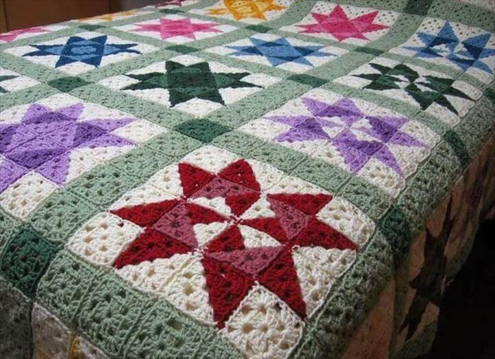 [Easy]Crochet Quilt Afghan Pattern