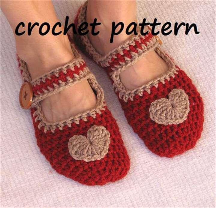 Mary Jane Slippers Crochet Pattern PDF,Easy, Great for Beginners, Shoes Crochet Pattern Slippers