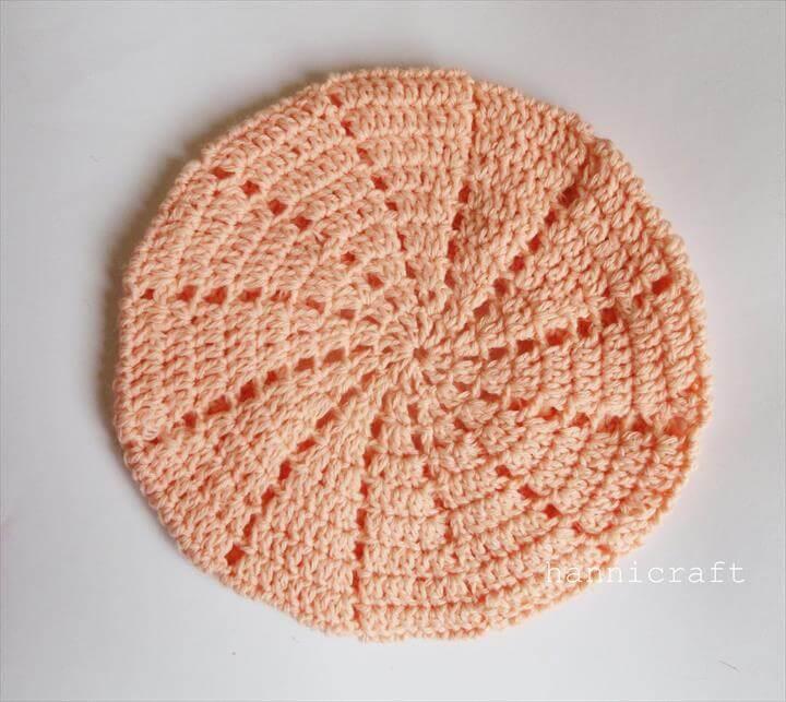 Simple beret crochet pattern