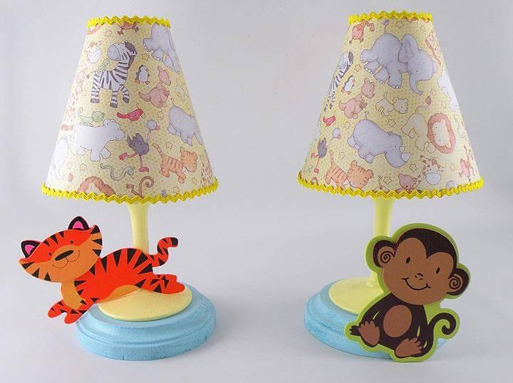 DIY Safari Animal Baby Lamps