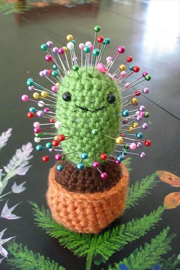 Crochet Patterns and Projects for Teens - Cactus Pincushion - Best Free Patterns and Tutorials for