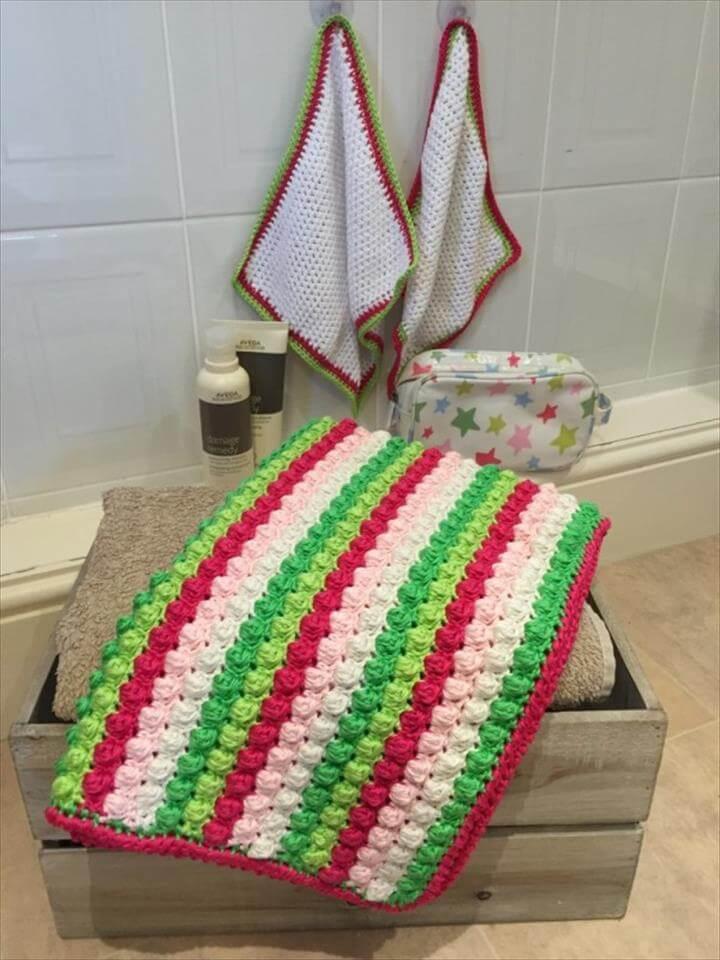 bobble bath mat free crochet pattern