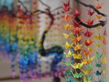 Colorful Rainbow DIY Crane Curtain