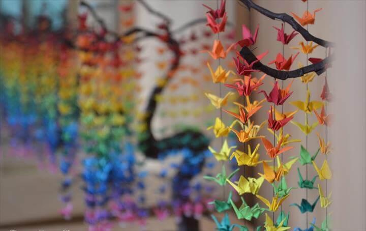  Colorful Rainbow DIY Crane Curtain 